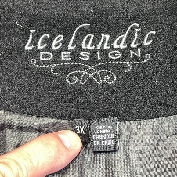 Icelandic Design Womens Art To Wear Nordic Cardigan Sweater 3X Wool Cozy Comfy - Picture 11 of 13